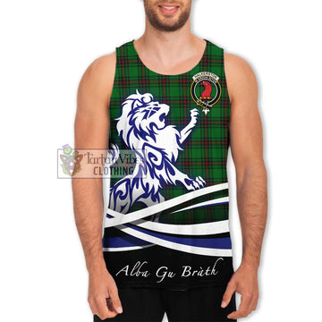 Halkerston Tartan Men's Tank Top with Alba Gu Brath Regal Lion Emblem Men - Tartan Vibes Clothing