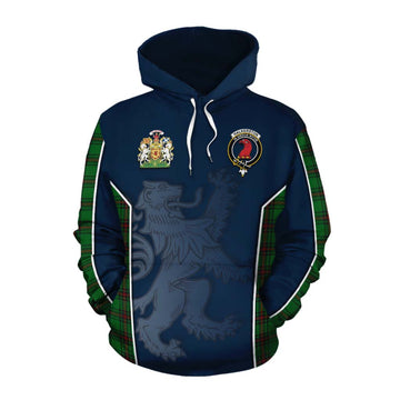 Halkerston Tartan Cotton Hoodie with Family Crest and Lion Rampant Vibes Sport Style Pullover Hoodie XS - Tartan Vibes Clothing
