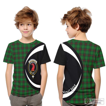 Halkerston Tartan Kid T-Shirt with Family Crest Circle Style Youth XL Size14 - Tartan Vibes Clothing