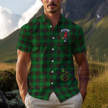 Halkerston Tartan Cotton Hawaiian Shirt with Family Crest Kid - Tartan Vibes Clothing