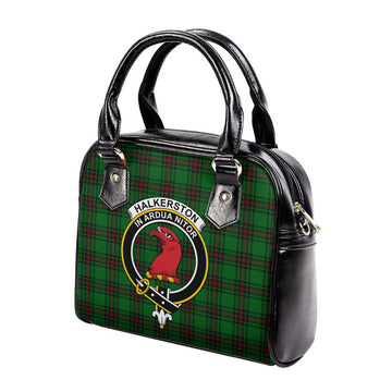 Halkerston Tartan Shoulder Handbags with Family Crest - Tartan Vibes Clothing