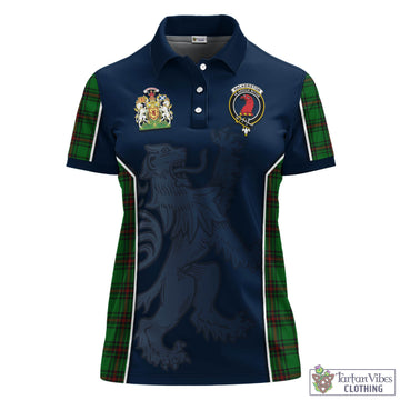 Halkerston Tartan Women's Polo Shirt with Family Crest and Lion Rampant Vibes Sport Style - Tartan Vibes Clothing