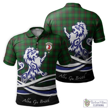 Halkerston Tartan Polo Shirt with Alba Gu Brath Regal Lion Emblem - Tartan Vibes Clothing