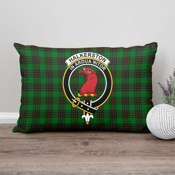 Halkerston Tartan Pillow Cover with Family Crest - Tartan Vibes Clothing