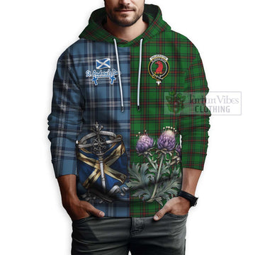 Halkerston Tartan Hoodie Happy St. Andrew's Day Half Tartan Style - Tartan Vibes Clothing
