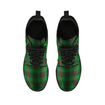 Halkerston Tartan Leather Boots - Tartan Vibes Clothing