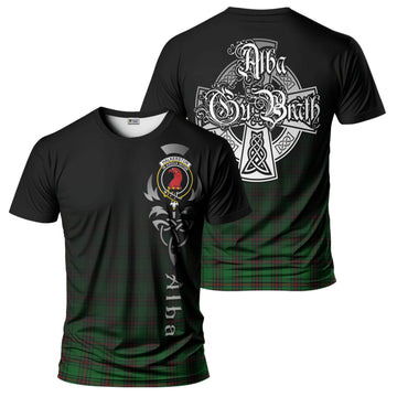 Halkerston Tartan T-Shirt Featuring Alba Gu Brath Family Crest Celtic Inspired