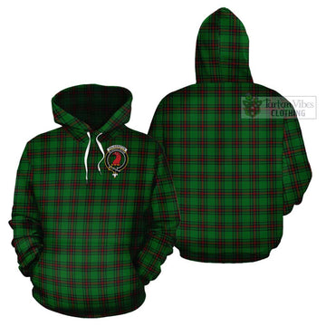 Halkerston Tartan Cotton Hoodie with Family Crest - Tartan Vibes Clothing