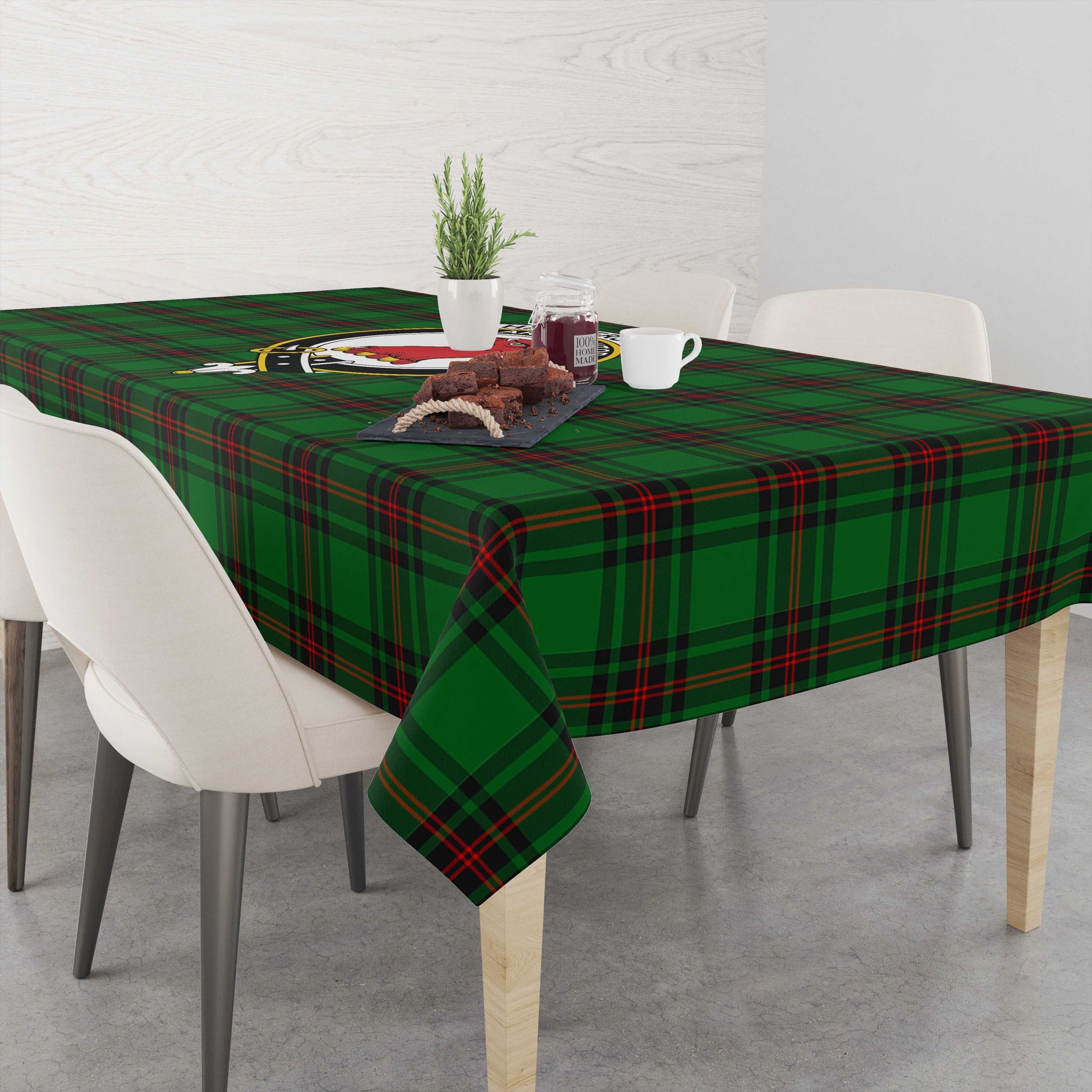 Halkerston Tartan Tablecloth with Family Crest M 39.4"x59"(100x150cm) - Tartan Vibes Clothing