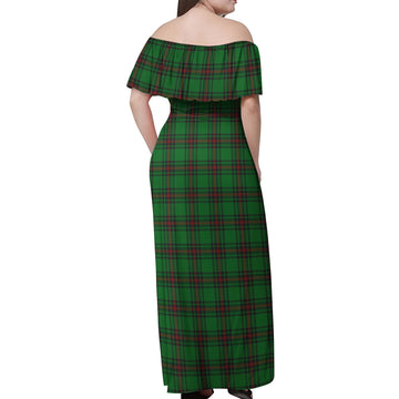 Halkerston Tartan Off Shoulder Long Dress - Tartan Vibes Clothing