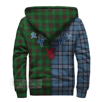 Halkerston Tartan Sherpa Hoodie Happy St. Andrew's Day Half Tartan Style - Tartan Vibes Clothing