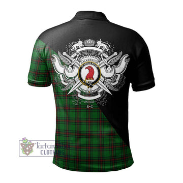 Halkerston Tartan Polo Shirt with Family Crest and Military Logo Style - Tartan Vibes Clothing