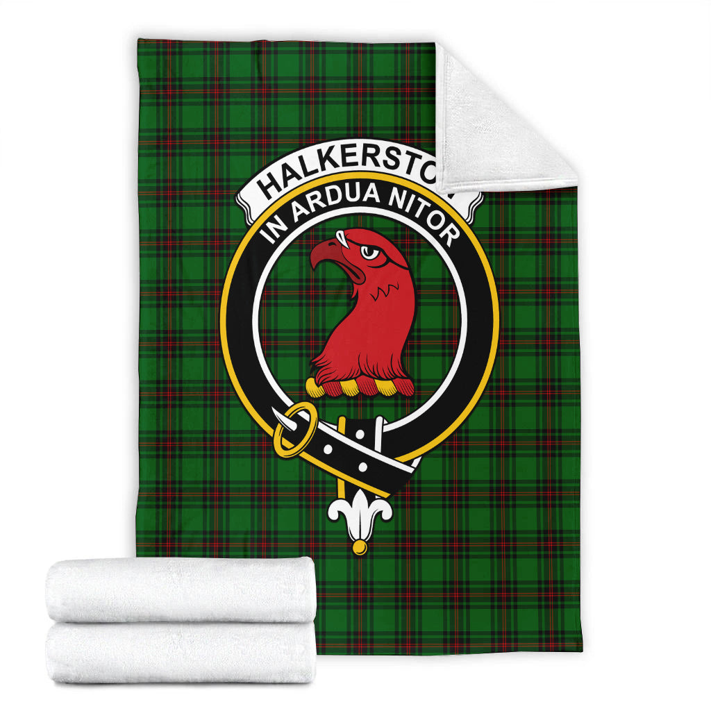 Halkerston Tartan Crest Black Garden Flag