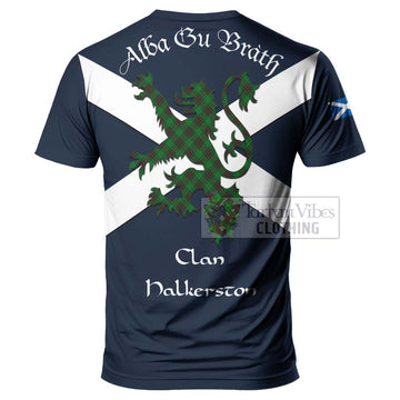 Halkerston Tartan Lion Rampant T-Shirt Proudly Display Your Heritage with Alba Gu Brath and Clan Name - Tartan Vibes Clothing