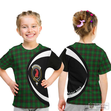 Halkerston Tartan Kid T-Shirt with Family Crest Circle Style - Tartan Vibes Clothing
