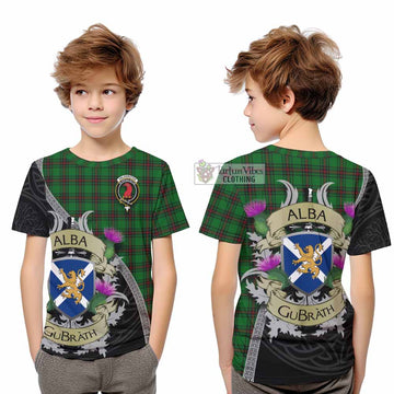 Halkerston Tartan Family Crest Kid T-Shirt Lion Rampant Royal Thistle Shield Celtic Inspired - Tartan Vibes Clothing
