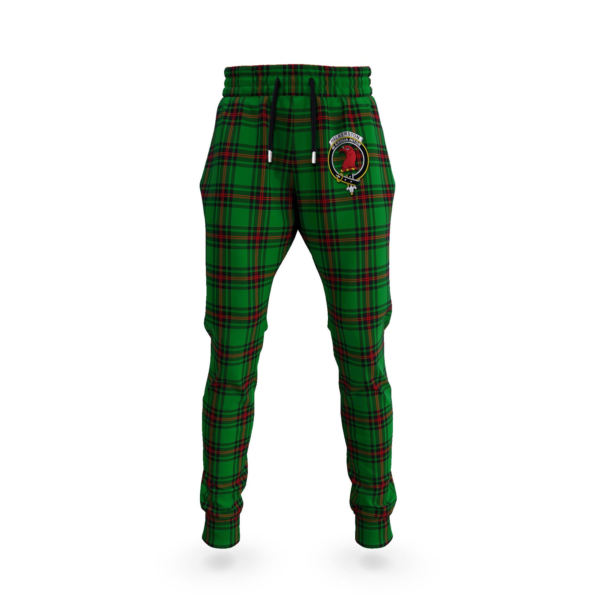 Halkerston Tartan Joggers Pants with Family Crest 5XL - Tartan Vibes Clothing