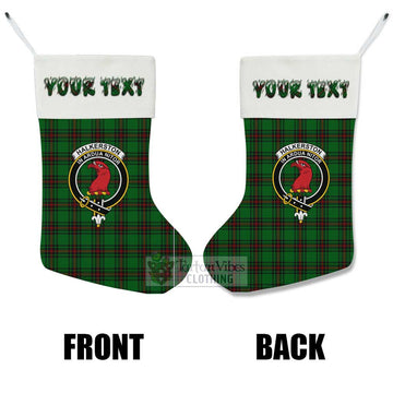Halkerston Tartan Family Crest Christmas Stocking with Personalized Text - Tartan Vibes Clothing