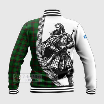 Halkerston Tartan Clan Crest Baseball Jacket with Highlander Warrior Celtic Style - Tartan Vibes Clothing