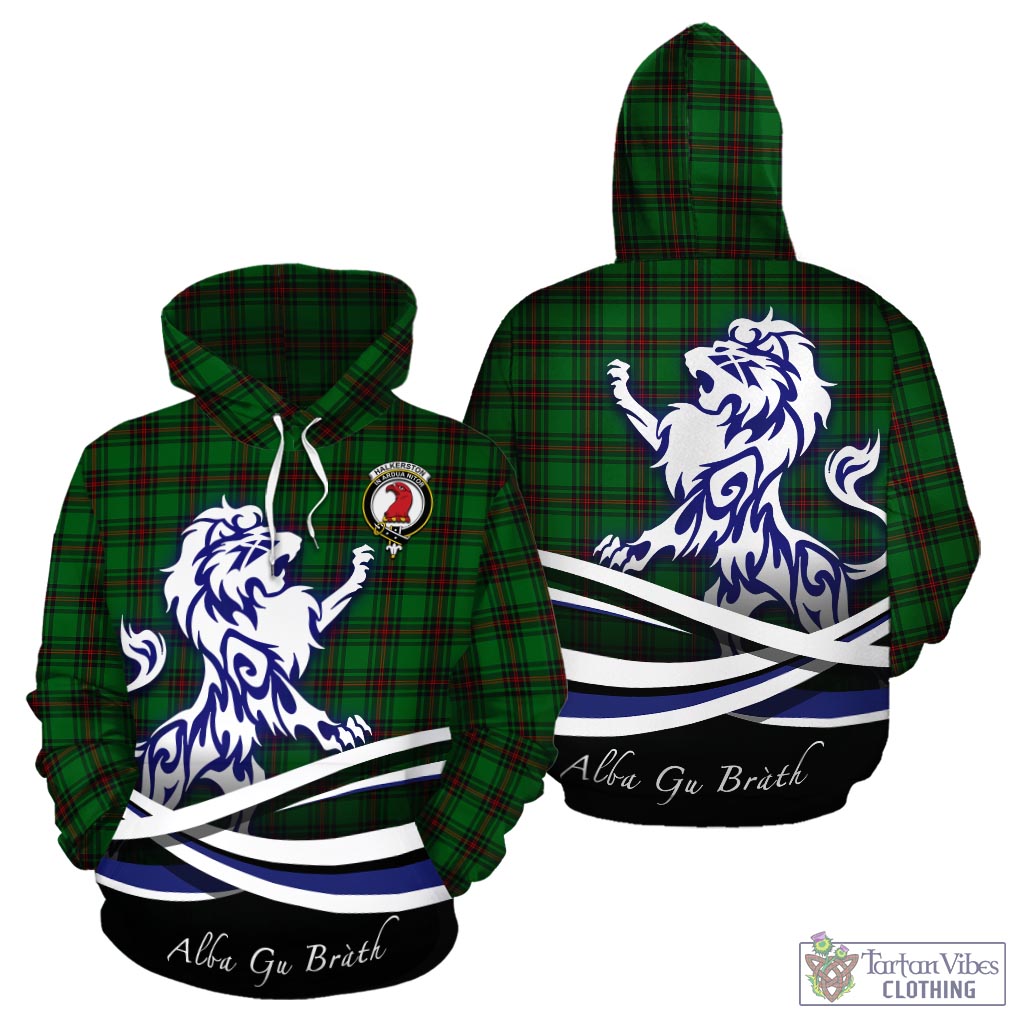 Halkerston Tartan Hoodie with Alba Gu Brath Regal Lion Emblem - Tartan Vibes Clothing