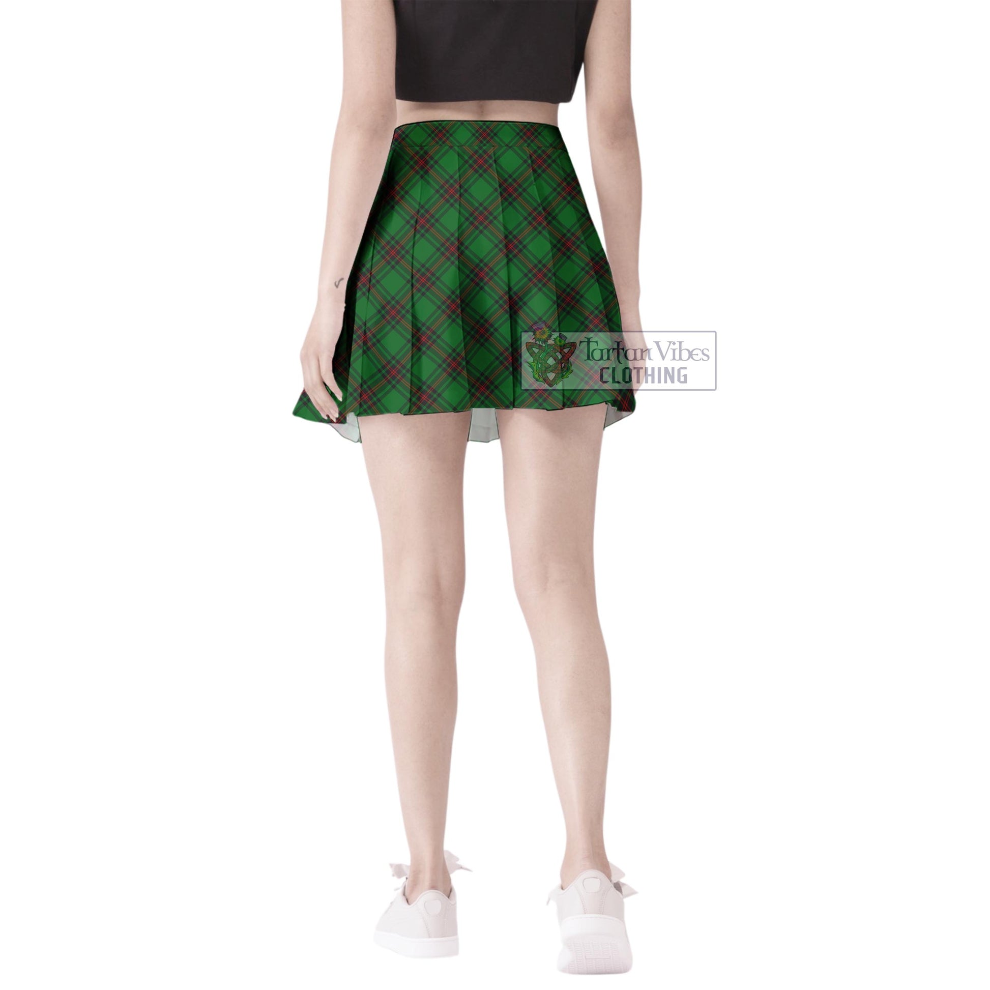 Halkerston Tartan Women's Plated Mini Skirt Cross Style - Tartan Vibes Clothing