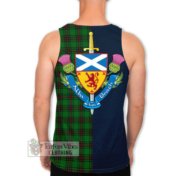 Halkerston Tartan Men's Tank Top Alba with Scottish Lion Royal Arm Half Style - Tartan Vibes Clothing