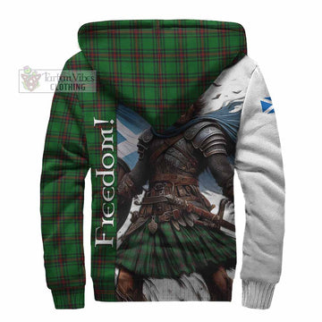 Tartan Vibes Clothing Halkerston Crest Tartan Sherpa Hoodie Inspired by the Freedom of Scottish Warrior