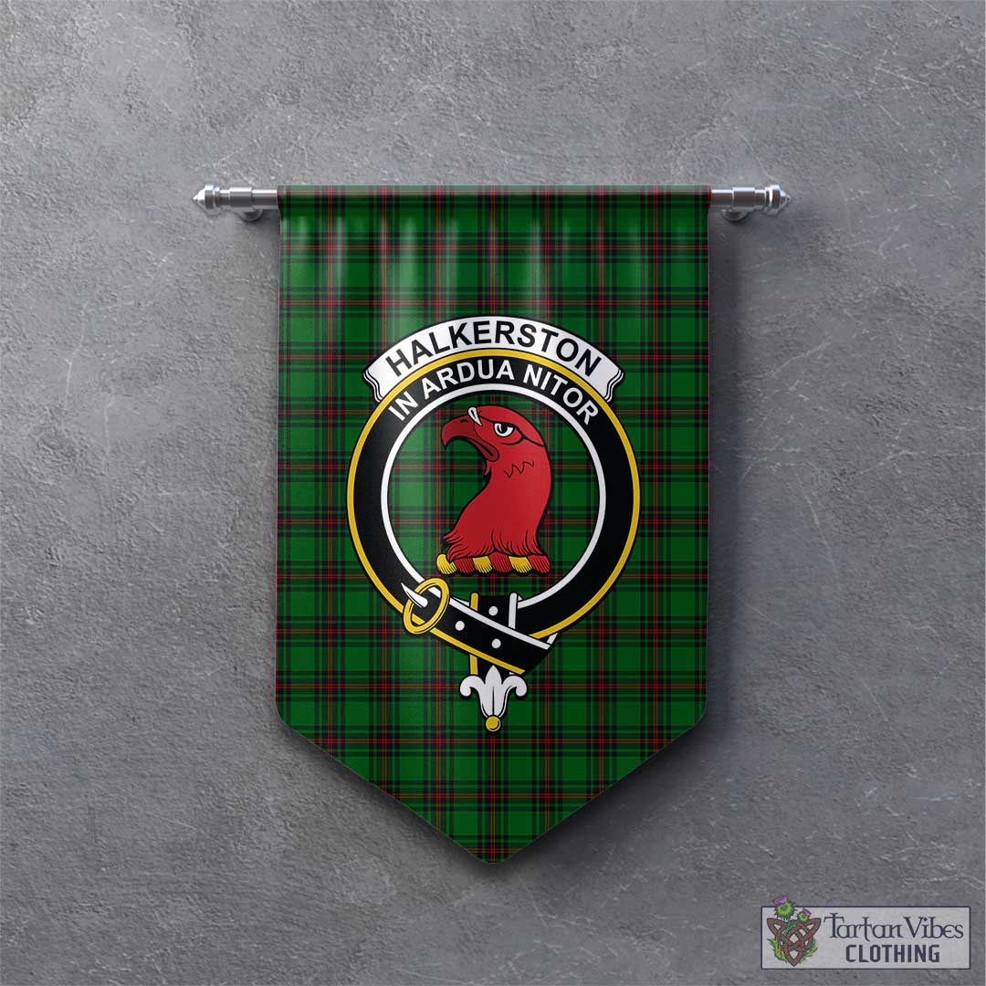 Halkerston Tartan Gonfalon, Tartan Banner with Family Crest - Tartan Vibes Clothing