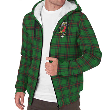 Halkerston Tartan Sherpa Hoodie with Family Crest - Tartan Vibes Clothing