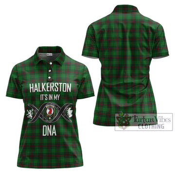 Halkerston Tartan Women's Polo Shirt with Family Crest DNA In Me Style - Tartan Vibes Clothing