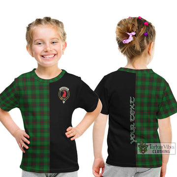 Halkerston Tartan Kid T-Shirt with Family Crest and Half Of Me Style - Tartan Vibes Clothing