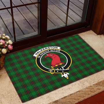 Halkerston Tartan Rubber Doormat with Family Crest - Tartan Vibes Clothing