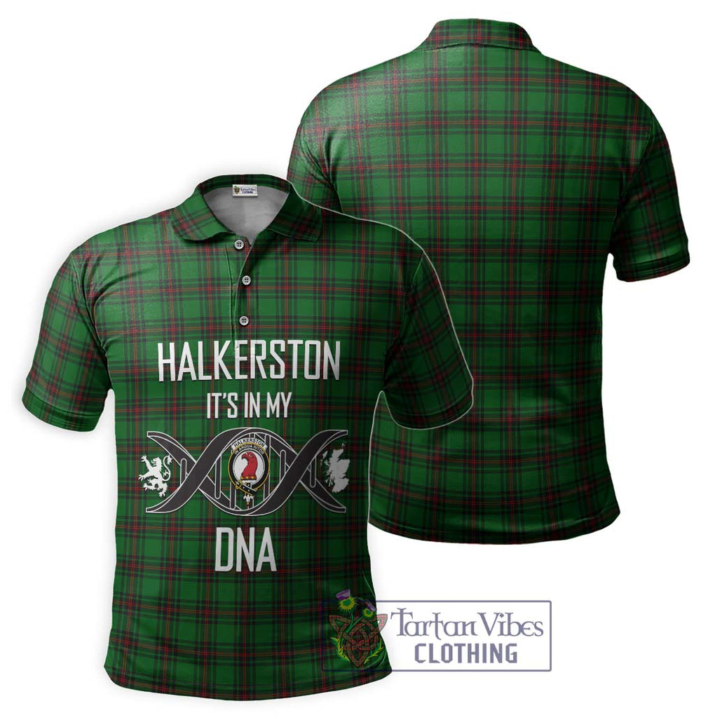 Halkerston Tartan Polo Shirt with Family Crest DNA In Me Style - Tartan Vibes Clothing