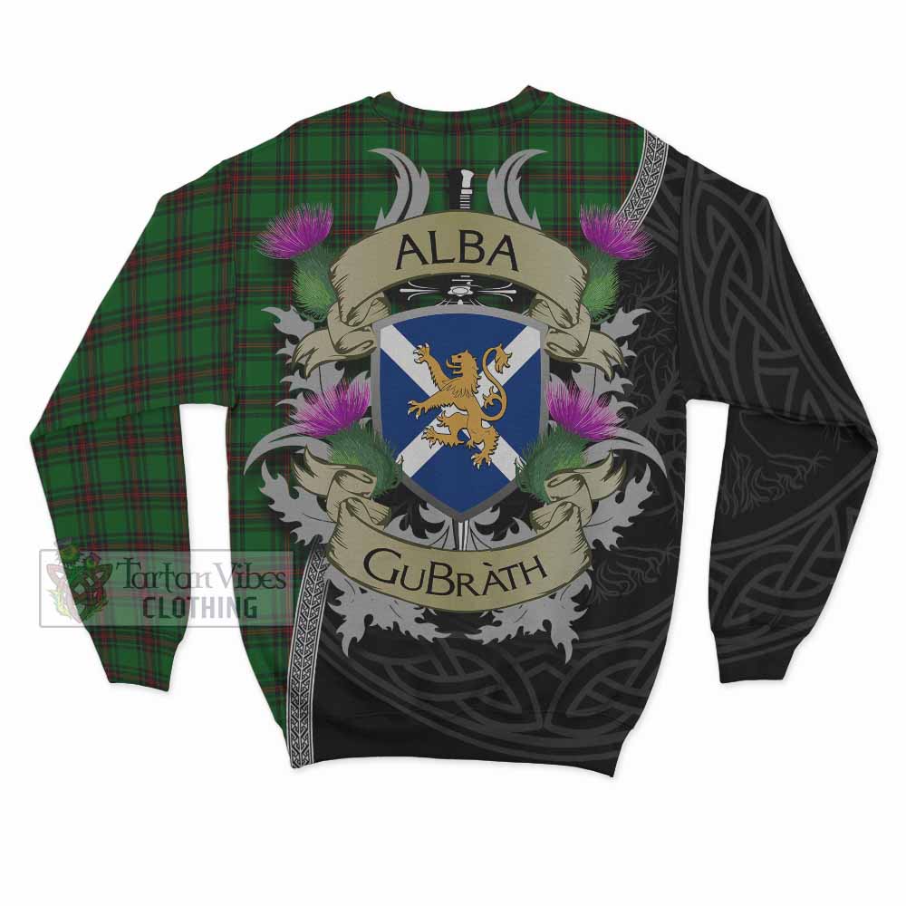 Halkerston Tartan Family Crest Sweatshirt Lion Rampant Royal Thistle Shield Celtic Inspired - Tartan Vibes Clothing