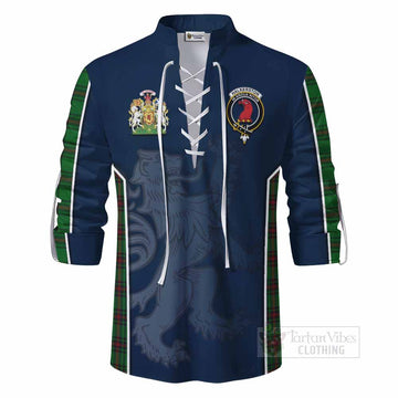 Halkerston Tartan Ghillie Kilt Shirt with Family Crest and Lion Rampant Vibes Sport Style - Tartan Vibes Clothing