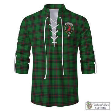 Halkerston Tartan Men's Scottish Traditional Jacobite Ghillie Kilt Shirt with Family Crest - Tartan Vibes Clothing