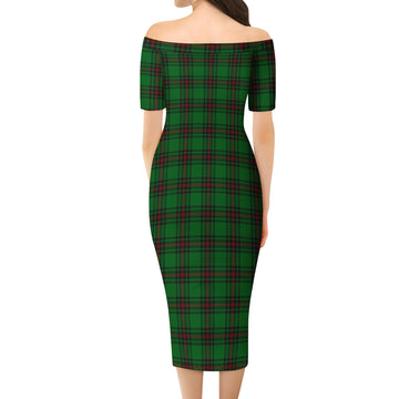 Halkerston Tartan Off Shoulder Lady Dress - Tartan Vibes Clothing