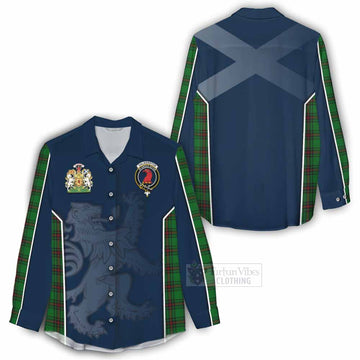 Halkerston Tartan Women's Casual Shirt with Family Crest and Lion Rampant Vibes Sport Style - Tartan Vibes Clothing