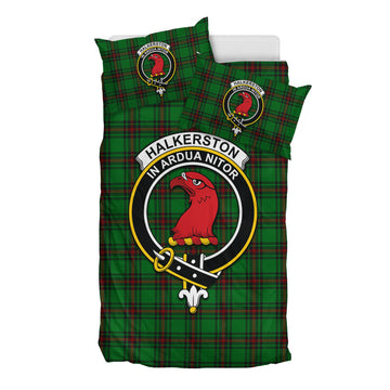 Halkerston Tartan Bedding Set with Family Crest - Tartan Vibes Clothing