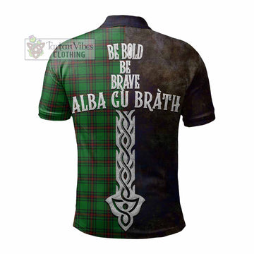 Halkerston Tartan Family Crest Polo Shirt Alba Gu Brath Be Brave Lion Ancient Style - Tartan Vibes Clothing