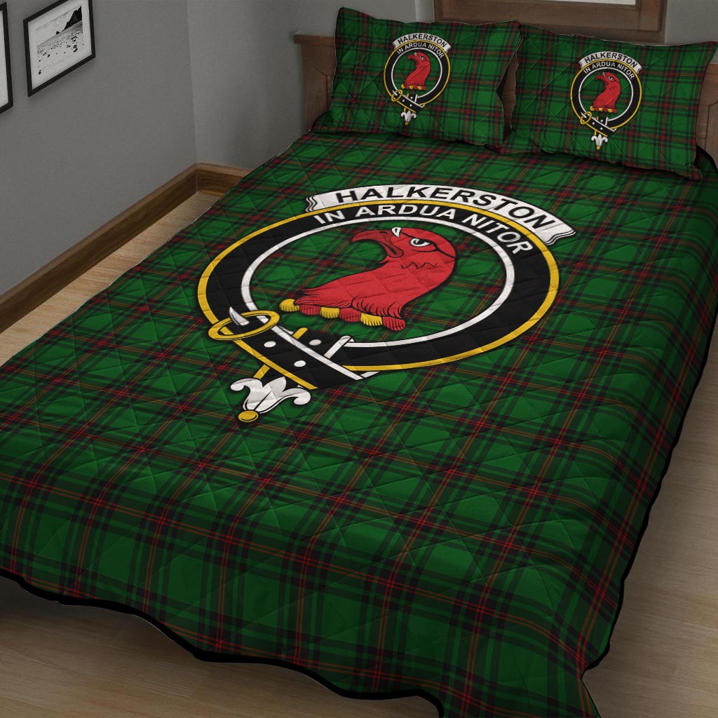 Halkerston Tartan Quilt Bed Set with Family Crest - Tartan Vibes Clothing