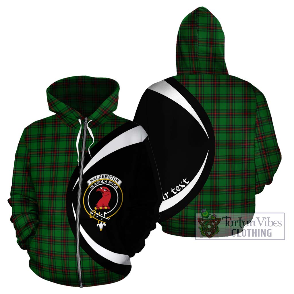 Halkerston Tartan Hoodie with Family Crest Circle Style - Tartan Vibes Clothing
