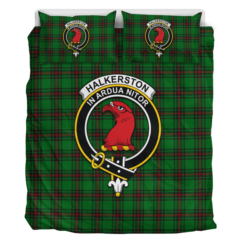 Halkerston Tartan Bedding Set with Family Crest - Tartan Vibes Clothing
