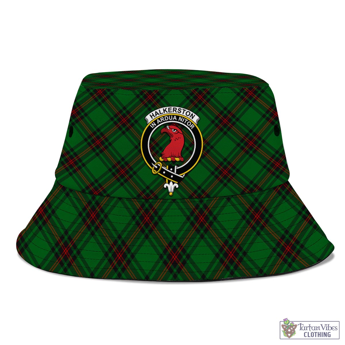 Halkerston Tartan Bucket Hat with Family Crest - Tartan Vibes Clothing