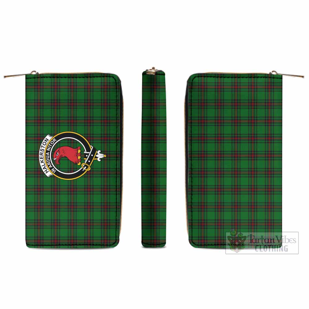 Halkerston Tartan Women's Leather Wallet with Family Crest - Tartan Vibes Clothing