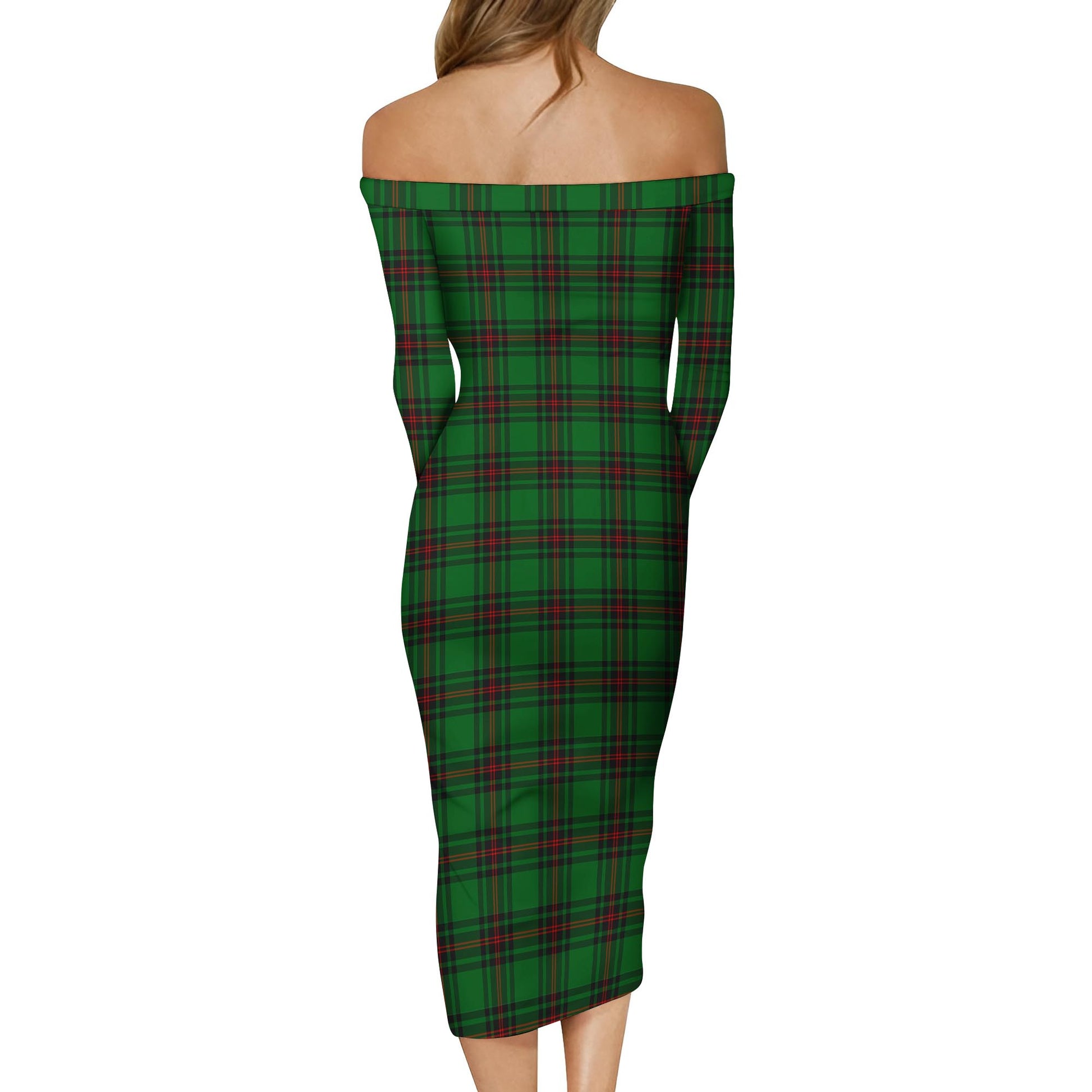 Halkerston Tartan Off Shoulder Lady Dress - Tartan Vibes Clothing