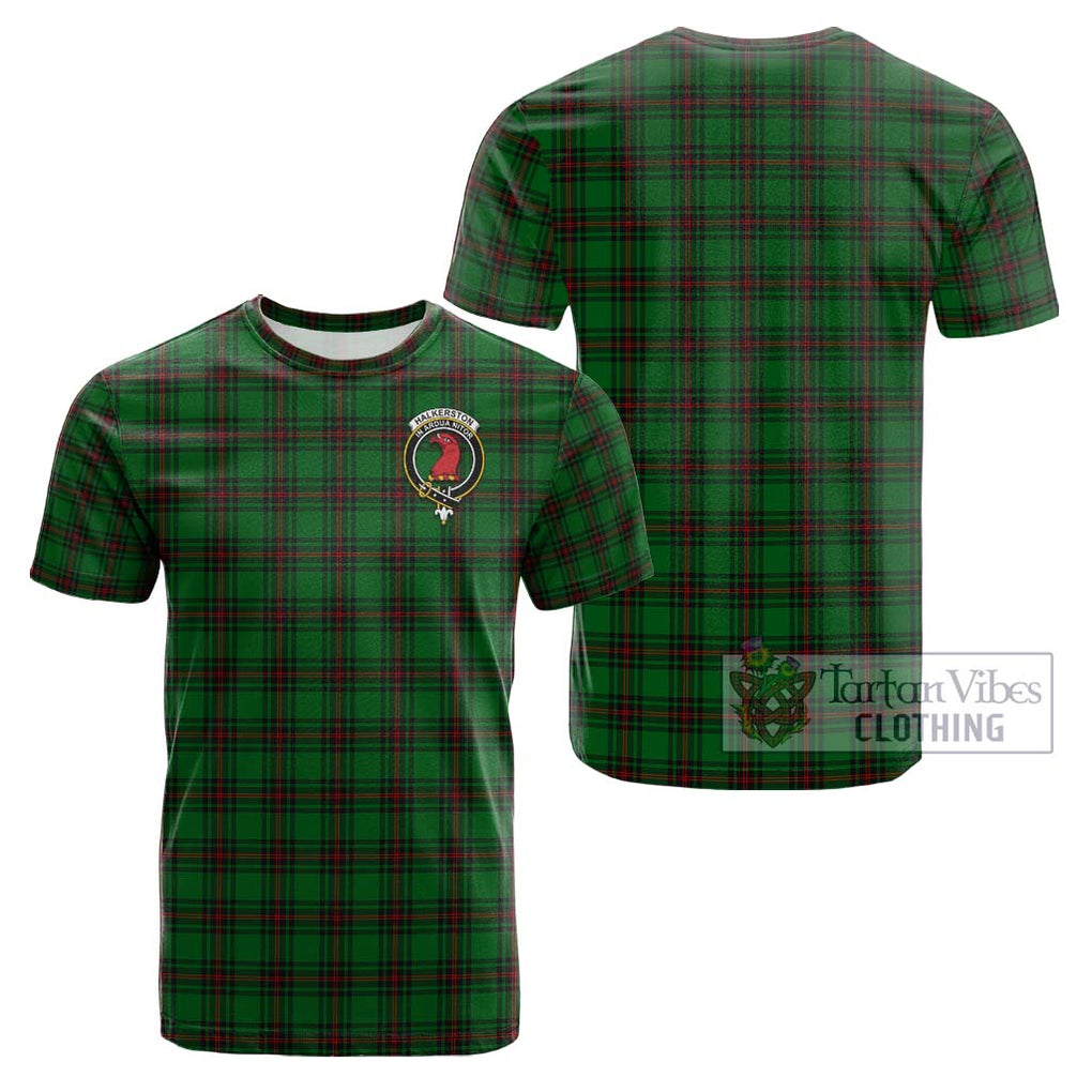 Halkerston Tartan Cotton T-Shirt with Family Crest Kid's Shirt - Tartanvibesclothing Shop