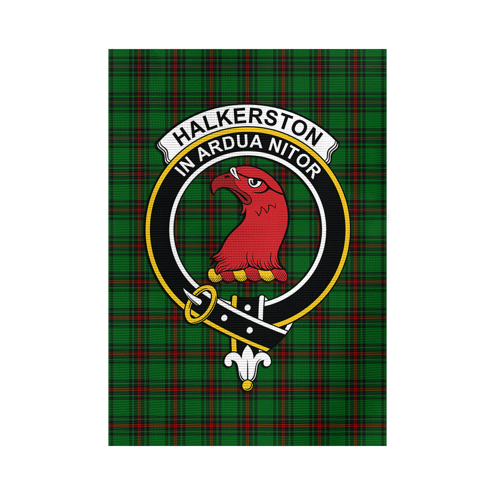 Halkerston Tartan Flag with Family Crest - Tartan Vibes Clothing