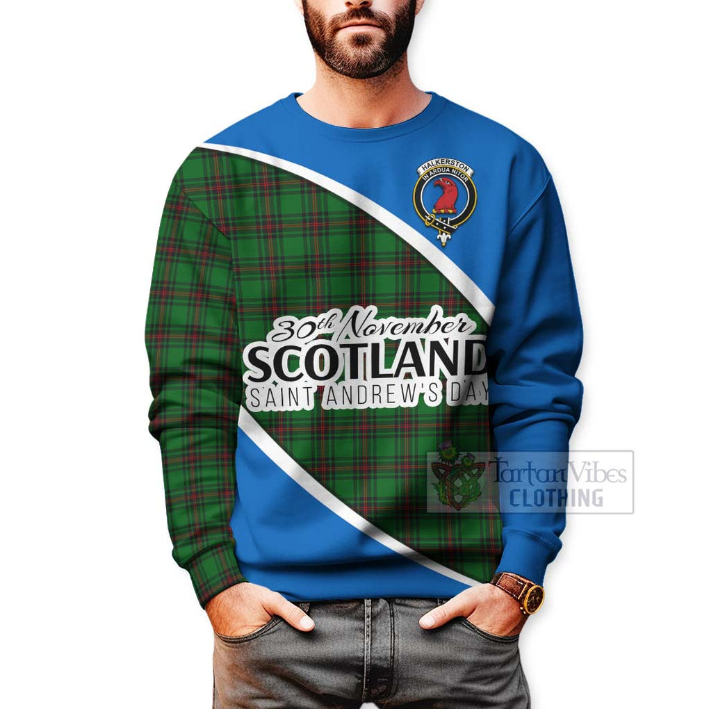 Halkerston Family Crest Tartan Sweatshirt Celebrate Saint Andrew's Day in Style - Tartan Vibes Clothing