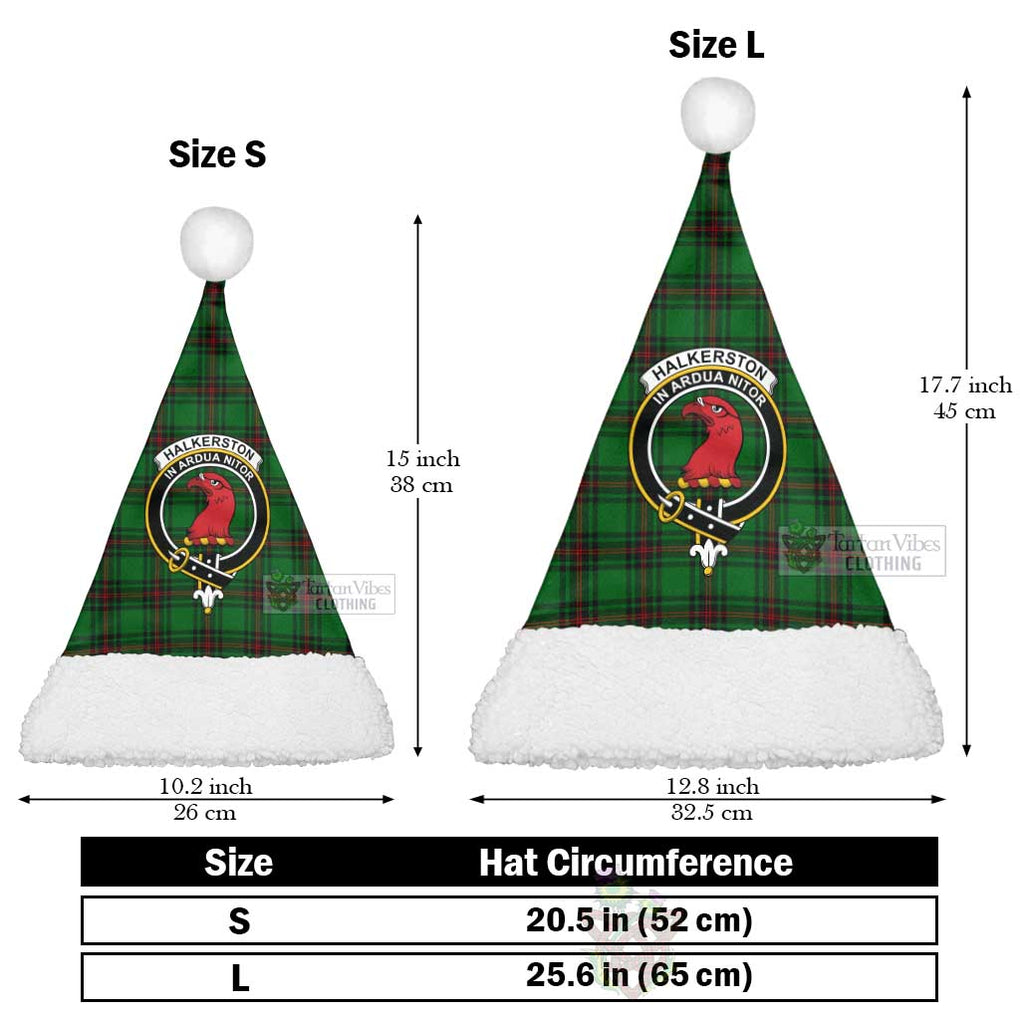 Halkerston Tartan Christmas Santa Hats with Family Crest Christmas Hat L 25.6in (65cm) - Tartan Vibes Clothing
